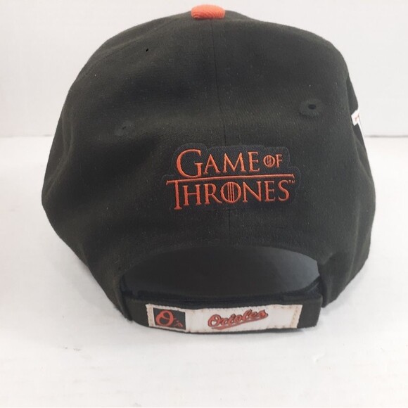 Baltimore Orioles New Era Game of Thrones 9FORTY Adjustable Hat - Black/Orange - Picture 6 of 6